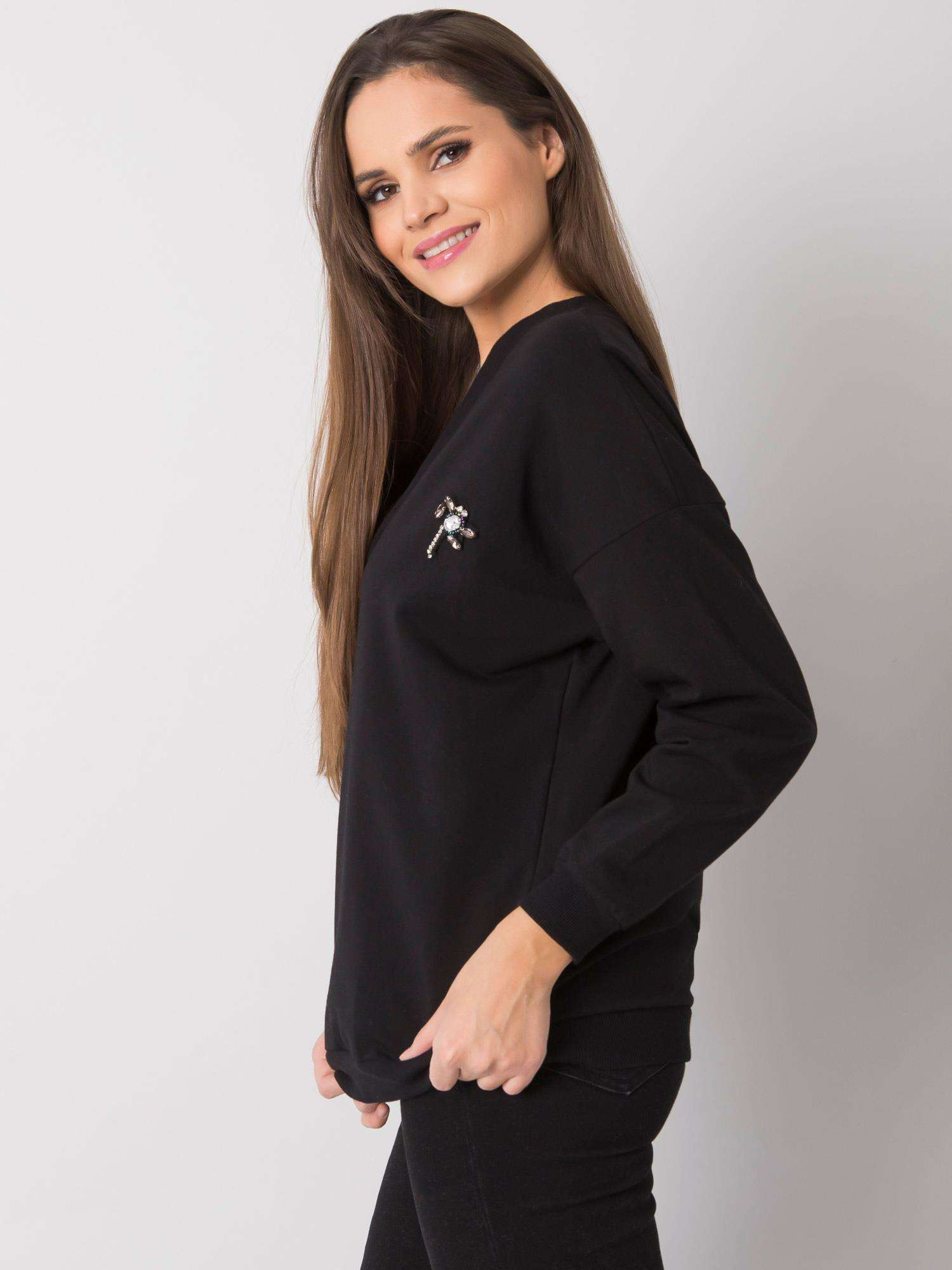 Black sweatshirt with applique Marseille RUE PARIS 