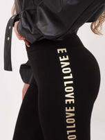 Hurt Czarne legginsy casualowe z napisami po bokach 