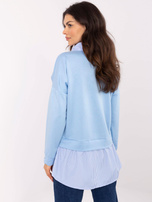 Hurt Jasnoniebieska damska bluzka z koszulowymi elementami