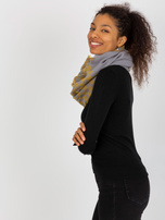 Hurtownia online Szaro-żółty damski komin zimowy z wełną