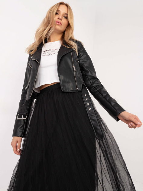 Hurtownia Czarna tiulowa spódnica z podszewką