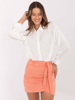 Brzoskwiniowa zamszowa spódnica z wiązaniem Vercelli