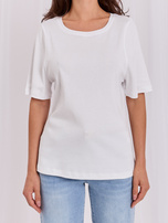 Weißes Baumwollbasic-T-Shirt RUE PARIS.