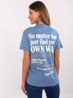 Hurt Brudnoniebieski t-shirt z nadrukiem na plecach SUBLEVEL