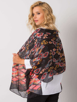 Czarno-czerwona chusta damska we wzory