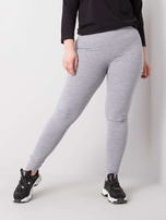 Šedé melírované legíny z bavlny plus size Phoebe.