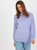 Hurt Jasnofioletowa luźna bluza bez kaptura z rozcięciami