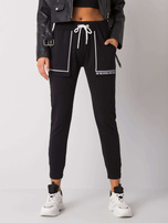 Czarne spodnie dresowe z bawełny Winsley