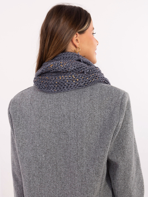 Ciemnoszary zimowy komin damski