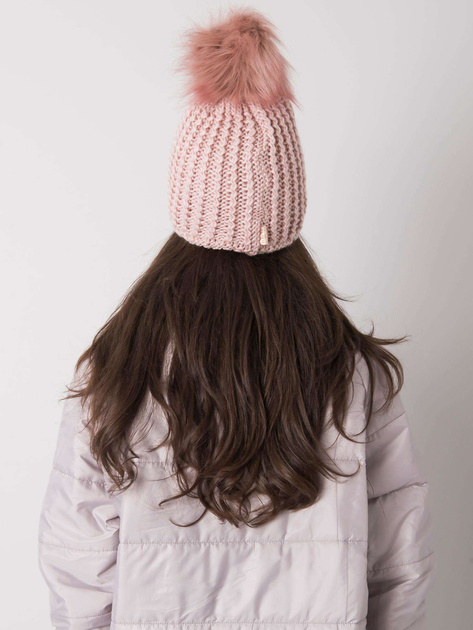 Jasnoróżowa damska czapka zimowa