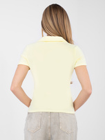 Jasnożółta dopasowana koszulka typu polo