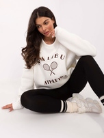 Ecru dresowa bluza oversize bez kaptura 
