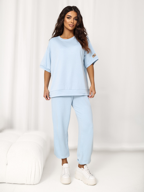 Jasnoniebieski komplet z miękkiego materiału RUE PARIS