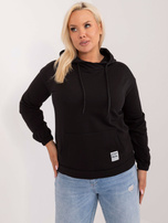 Hurtownia online Czarna bawełniana bluza plus size kangurka