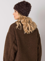 Ciemnobrązowa futrzana czapka