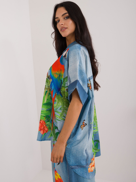 Hurt Niebieska letnia koszula z imitacją jeansu