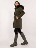 Hurtownia Khaki zimowa kurtka parka z kapturem