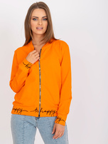 Orange Women's Hoodless Zipper Sweatshirt
