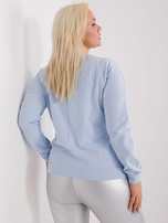 Hurt Jasnoniebieska gładka bluzka plus size z bawełny