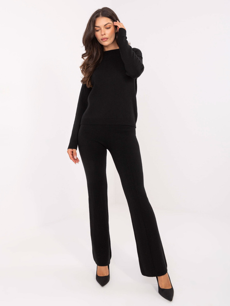 Czarny casualowy komplet z dzianiny