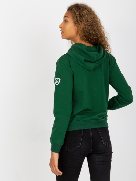 Hurt Ciemnozielona pikowana bluza bomberka z bawełny RUE PARIS