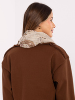 Beżowa damska chusta z frędzlami