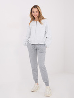 Jasnoszara rozpinana bluza z ociepleniem