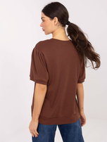 Brązowa bluzka basic z domieszką modalu