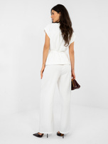 Ecru elegant set with a wrap vest RUE PARIS.