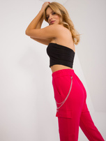 Hurt Czerwone dresowe spodnie cargo z łańcuszkiem