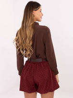 Bordowe eleganckie szorty z dżetami RUE PARIS