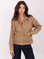Camel transitional jacket with collar RUE PARIS.