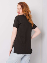 Černé tričko s aplikací Erin.