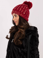 Hurtownia Czerwona damska czapka na zimę