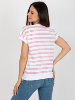 Hurt Biało-czerwona bluzka w paski z krótkim rękawem