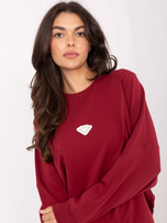 Bordowa bluza o kroju nietoperza RUE PARIS