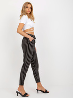 Hurt Czarne letnie spodnie z materiału w paski SUBLEVEL
