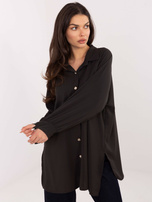 Czekoladowa koszula oversize z rozcięciami