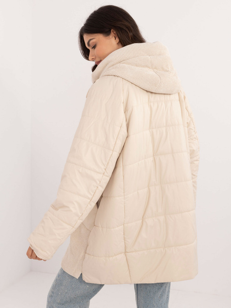 Hurt Jasnobeżowa przejściowa kurtka z błyszczącą nitką