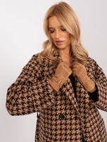 Hurt Camelowe eleganckie rękawiczki damskie