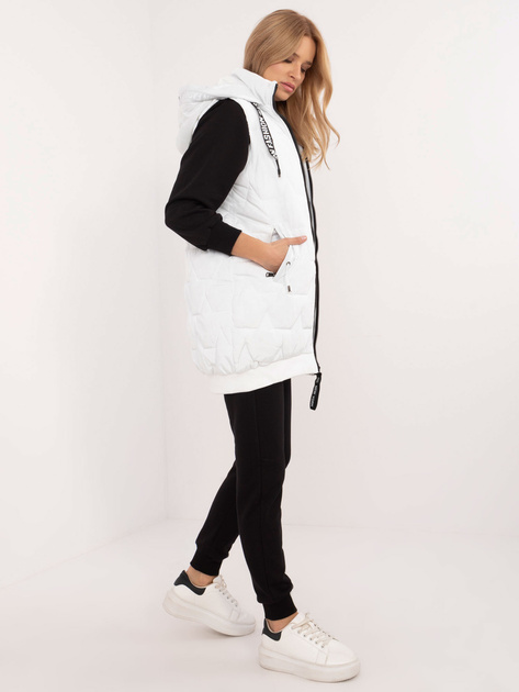 Hurtownia Biała kamizelka z odpinanym kapturem