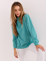 Türkisfarbener Basic-Oversize-Sweatshirt.