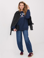 Granatowa dresowa bluza z napisem New York