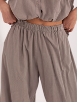 Ciemnobeżowe spodnie parachute z sztruksu