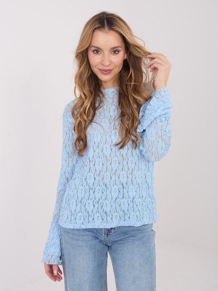 Jasnoniebieska bluzka z rękawem typu dzwon