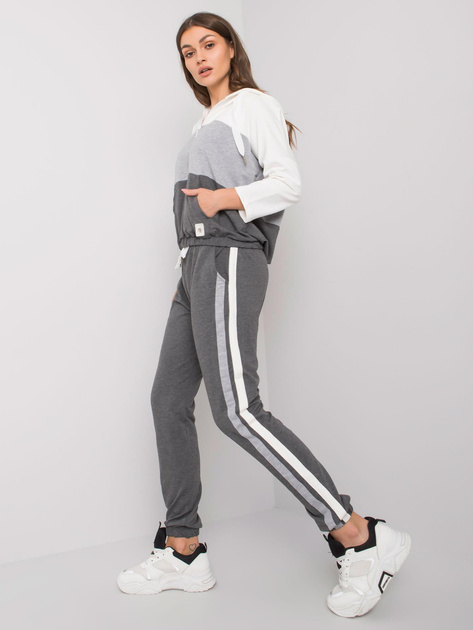 Ecru-szary komplet ze spodniami Adhila