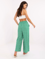 Hurt Zielone materiałowe spodnie palazzo we wzory SUBLEVEL