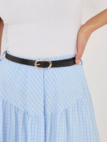 Jasnoniebieska rozkloszowana spódnica w kratkę