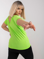 Fluo zielona luźna bluzka plus size Dina  