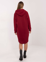 Bordová rozepínací mikina oversized.